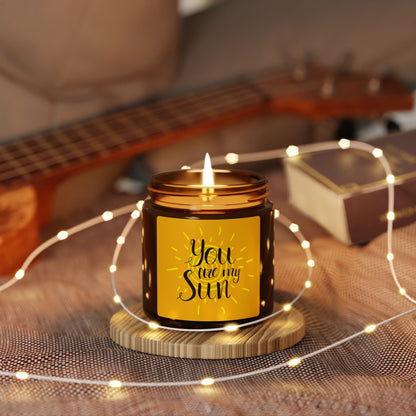 You Are My Sun Scented Soy Candle, Cozy Home Decor