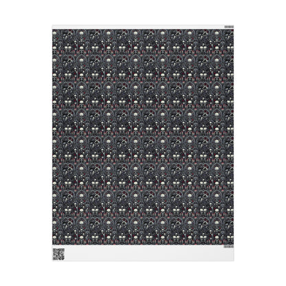 Gothic Skull Wrapping Paper - Unique Gift Wrap for Halloween, Birthdays, Parties, Celebrations, Occasions