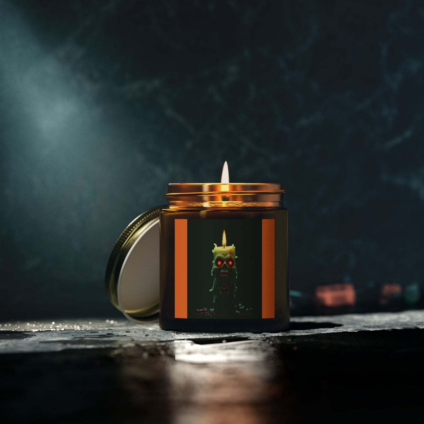 Coconut Apricot Candle with Spooky Vibe, Halloween Decor, Unique Gift, Cozy Atmosphere, Candle for Relaxation