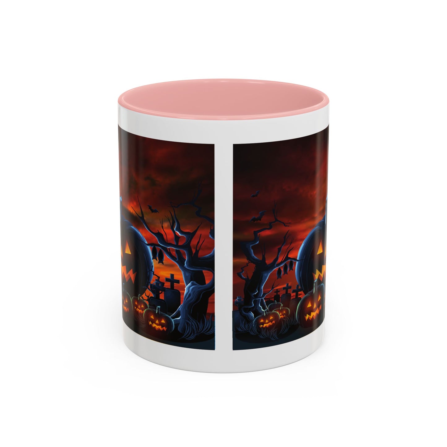 Halloween Pumpkin Accent Mug, Spooky Coffee Cup, Fall Decor, Trick or Treat Gift, Dark Themed Drinkware, Halloween 2023,