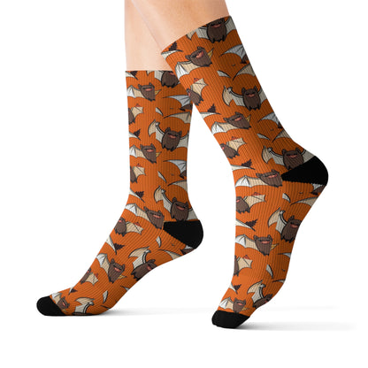 Bat Pattern Socks, Fun Gift for Halloween, Cozy Bat Socks, Stylish Halloween Accessories, Unique Gift for Women