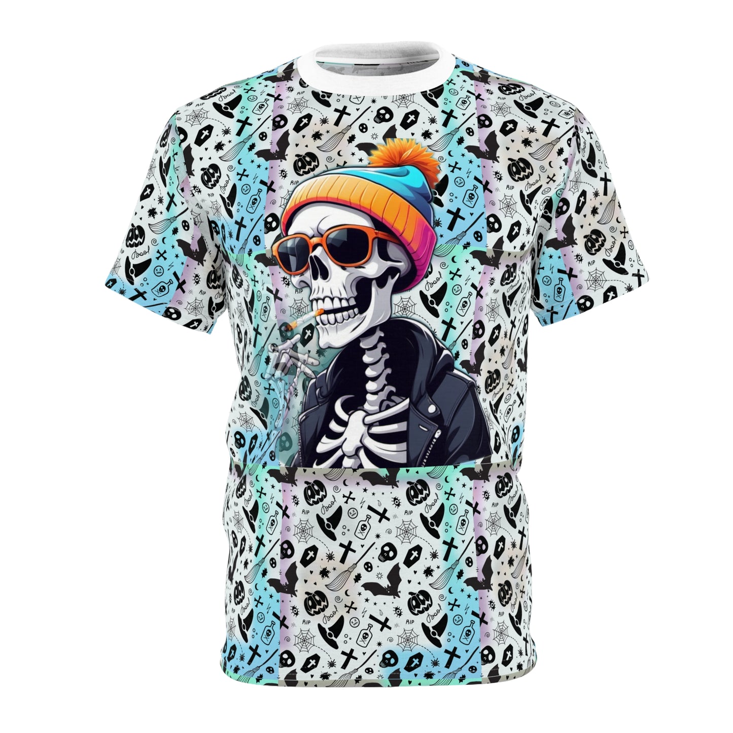 Stylish Skeleton Graphic Tee, Cool Unisex T-Shirt for Concerts, Halloween, Casual Wear, Gift for Teens, Streetwear Fashion