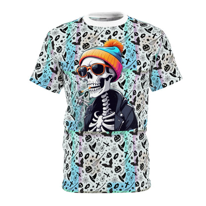 Stylish Skeleton Graphic Tee, Cool Unisex T-Shirt for Concerts, Halloween, Casual Wear, Gift for Teens, Streetwear Fashion