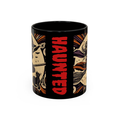 Halloween-Themed Accent Coffee Mug, Coffee Cup for Witch Lovers, Haunted Mug for Spooky Season, Unique Gift for Halloween, Witch Decor