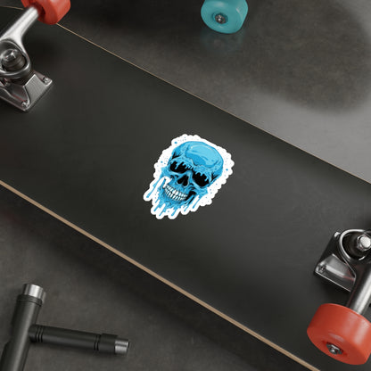 Cool Blue Skull Die-Cut Stickers, Edgy Stickers for Laptop, Car Decals, Halloween Party Decor, Gift for Teens