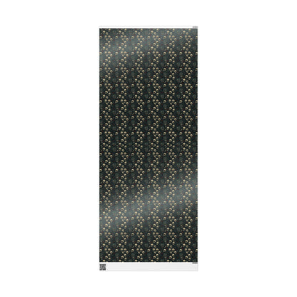 Dark Gothic Skulls Wrapping Paper, Spooky Gift Wrap for Halloween, Party Decor, Unique Present Packaging, Alternative Gift Wrap