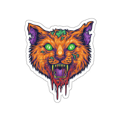 Vibrant Cat Die-Cut Stickers | Spooky Decor, Laptop Stickers, Halloween, Pet Lovers, Artistic Gift Ideas