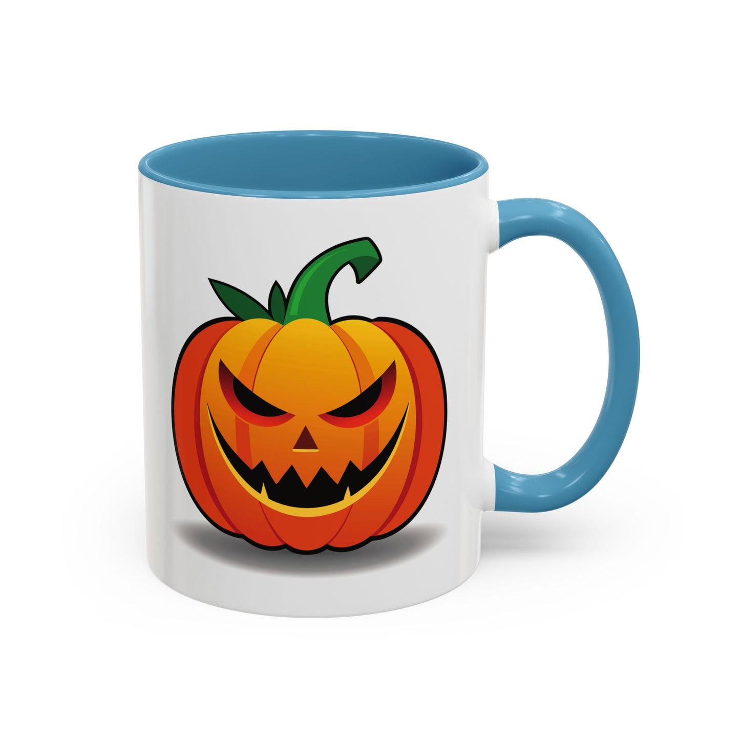 Halloween Pumpkin Accent Mug | Spooky Coffee Cup | Fall Decor | Pumpkin Art | Gift for Halloween Lovers, 11oz, 15oz