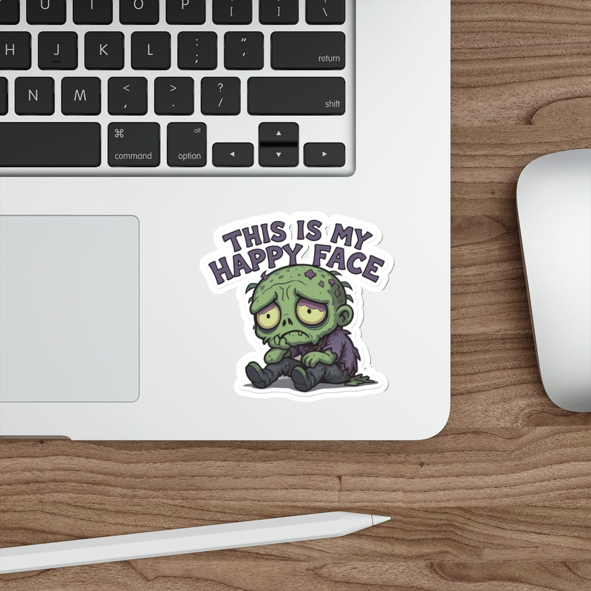 Zombie Humor Die-Cut Stickers - Quirky, Funny Surface Decor for Laptops, Water Bottles, Notebooks, Gifts & Halloween