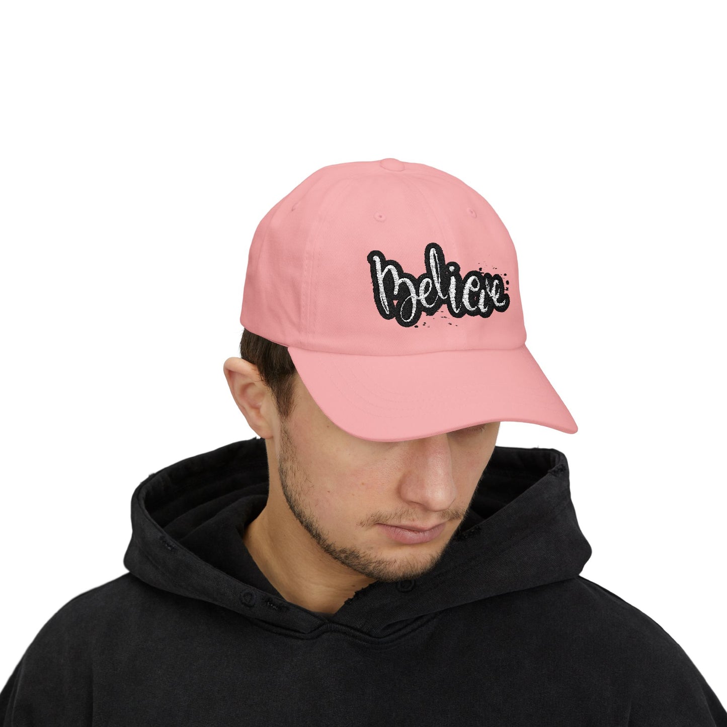 Believe Classic Dad Cap, Motivational Hat, Gift for Dad, Casual Cap, Summer Accessory, Adjustable White Cap