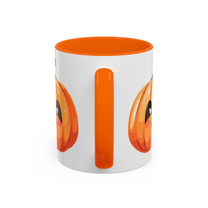 Cute Pumpkin Accent Coffee Mug for Fall, Halloween Decor, Gift for Coffee Lovers, Autumn Kitchenware, Seasonal Drinkware