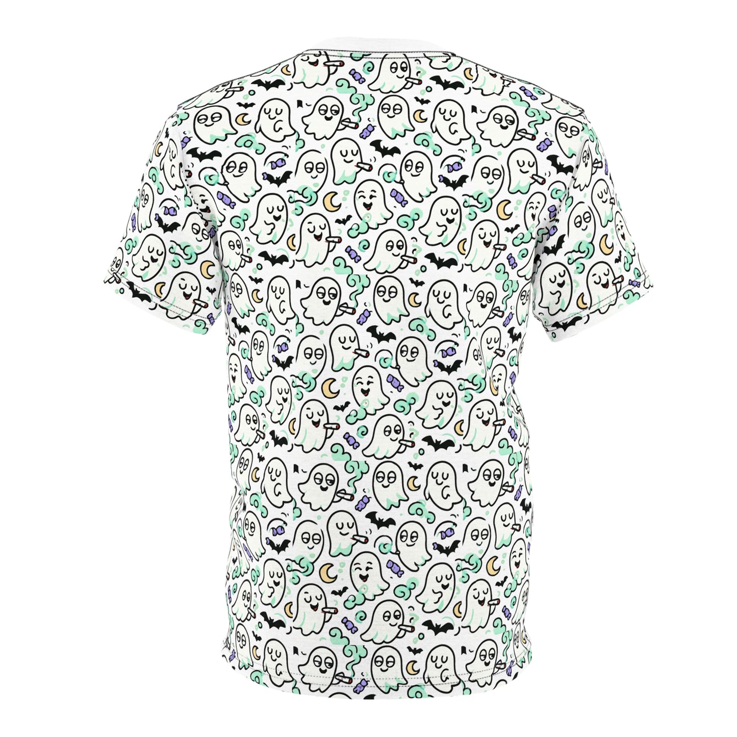 Unisex Horror Graphic Tee, Spooky T-Shirt for Halloween, Ghosts and Skulls Design, Eerie Apparel for Horror Fans, Unique Gift Idea