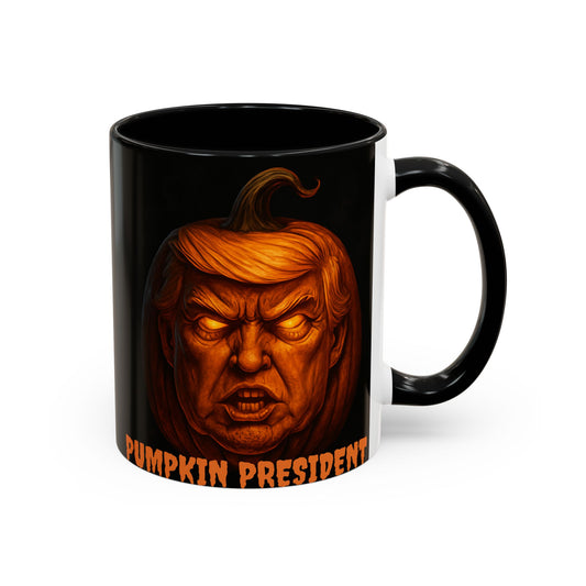 Halloween Pumpkin President Mug, Fun Gift for Coffee Lovers, Spooky Decor, Trick or Treat, Autumn Vibes, Unique Collectible