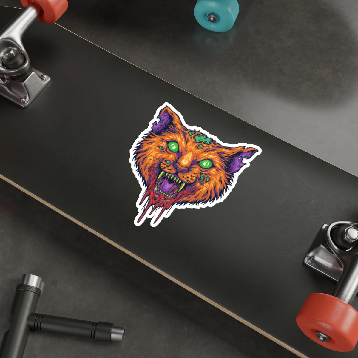 Vibrant Cat Die-Cut Stickers | Spooky Decor, Laptop Stickers, Halloween, Pet Lovers, Artistic Gift Ideas
