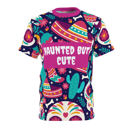 Haunted But Cute Unisex Tee | Fun Graphic Shirt for Halloween, Casual Style, Quirky Gift, Trendy Outfit, Festival Wear