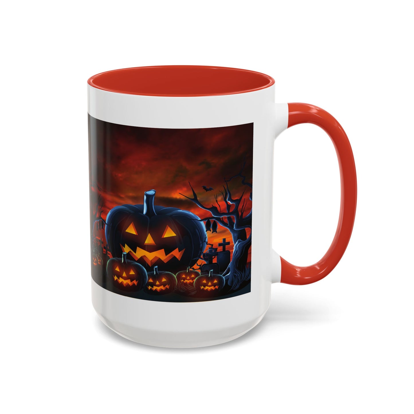 Halloween Pumpkin Accent Mug, Spooky Coffee Cup, Fall Decor, Trick or Treat Gift, Dark Themed Drinkware, Halloween 2023,