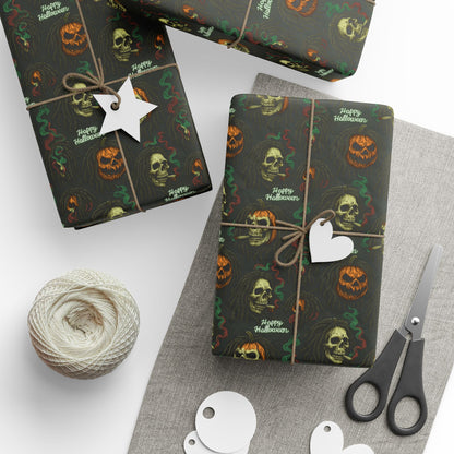 Gothic Halloween Wrapping Paper, Spooky Gift Wrap for October Celebrations, Scary Patterned Gift Wrap, Unique Holiday Wrap, Fun [...]