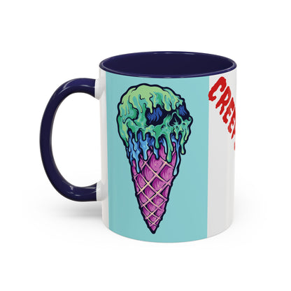 Creepy Ice Cream Mug - Perfect for Halloween, Unique Gift for Coffee Lovers, Spooky Decor, Creepscream Design, Fun Kitchenware