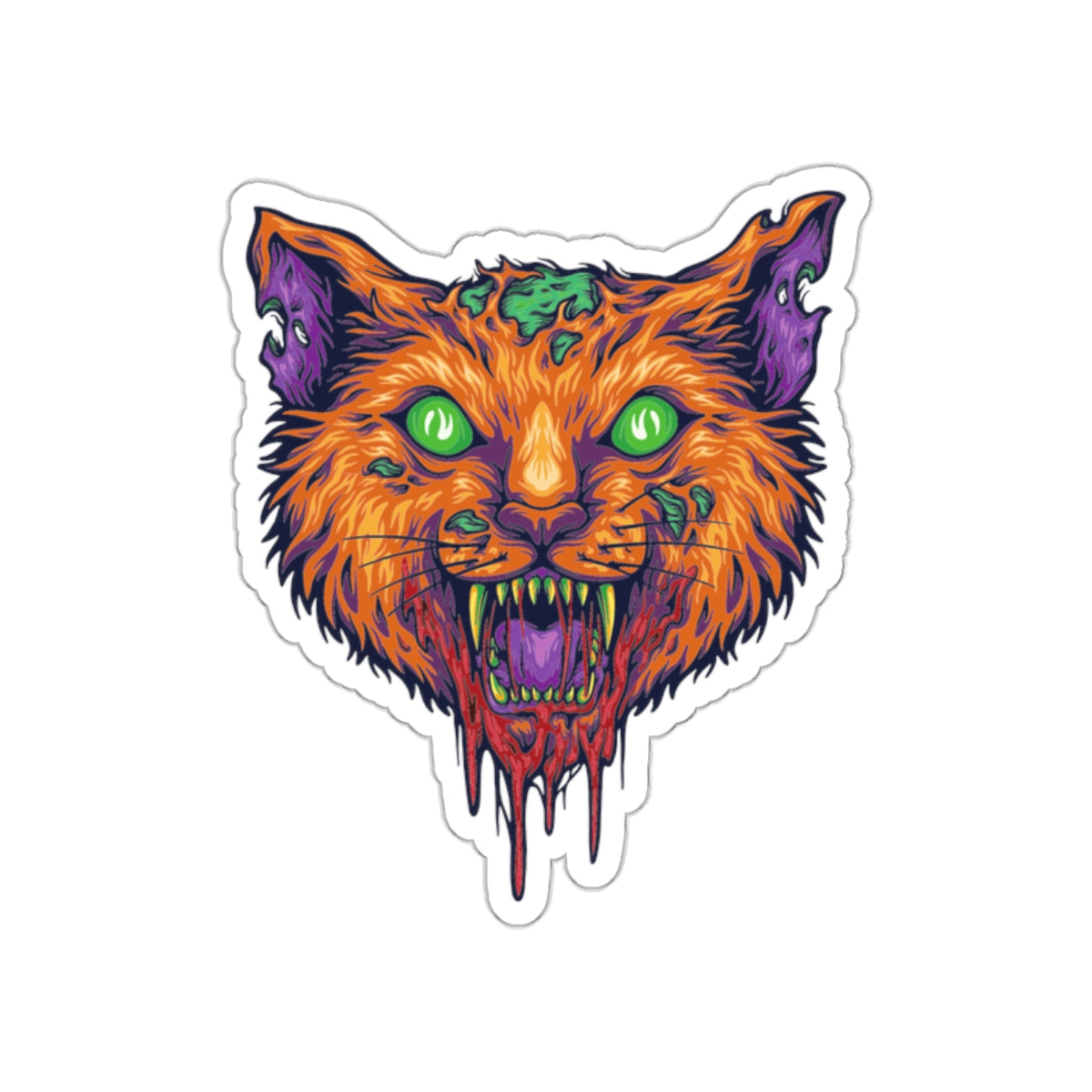 Vibrant Cat Die-Cut Stickers | Spooky Decor, Laptop Stickers, Halloween, Pet Lovers, Artistic Gift Ideas