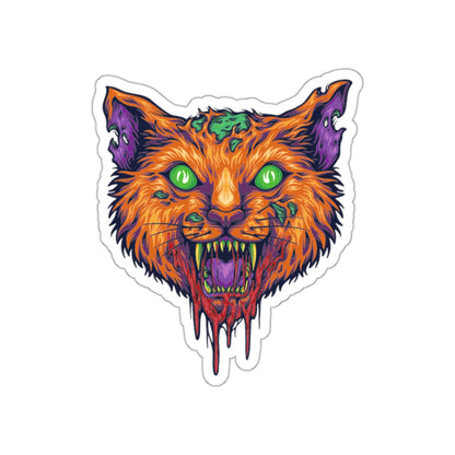 Vibrant Cat Die-Cut Stickers | Spooky Decor, Laptop Stickers, Halloween, Pet Lovers, Artistic Gift Ideas