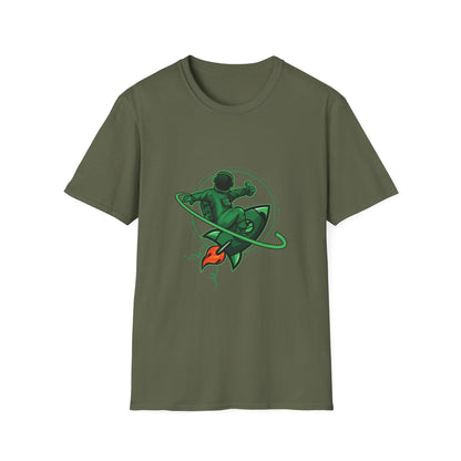 Green Astronaut Flying in Space - Mleem