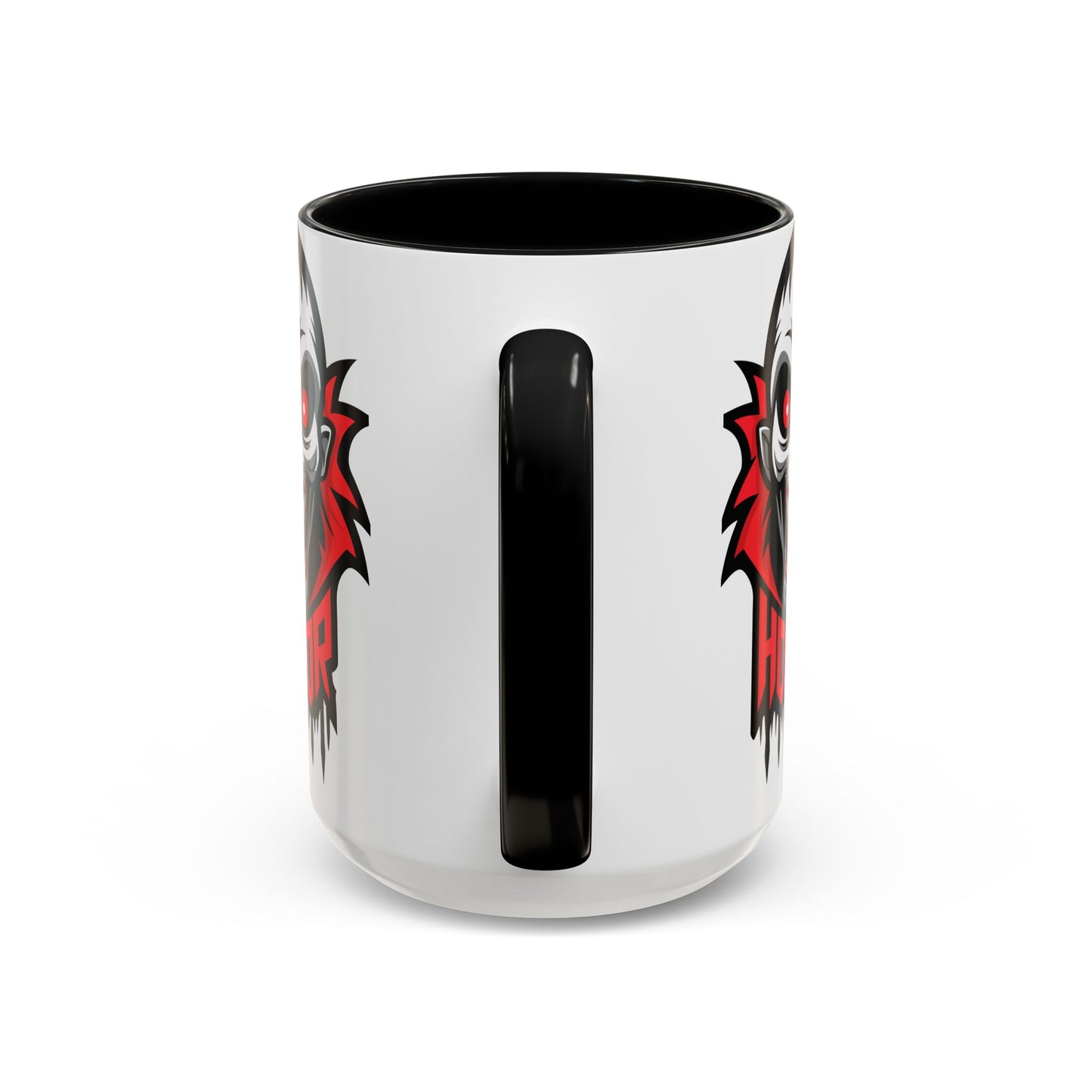 Horror-Themed Coffee Mug, Unique Gift for Halloween Lovers, Scary Decor, Black Accented Mug, Gothic Drinkware, Spooky Kitchenware