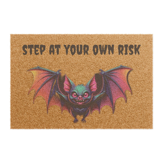 Whimsical Bat Doormat - Perfect for Halloween, Spooky Home Decor, Unique Gifts, Front Entry Rug, Bat-Themed Decor