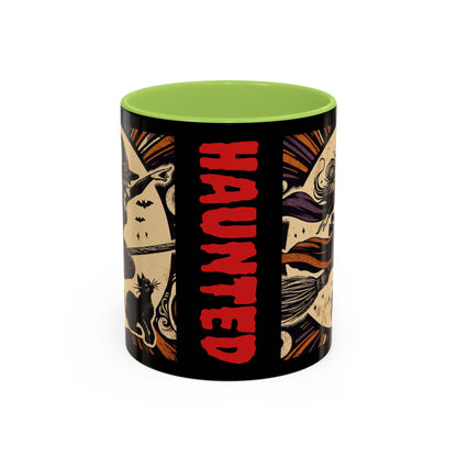 Halloween-Themed Accent Coffee Mug, Coffee Cup for Witch Lovers, Haunted Mug for Spooky Season, Unique Gift for Halloween, Witch Decor