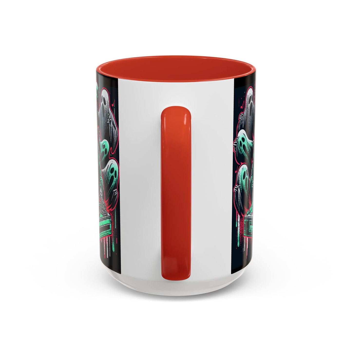 Gothic Coffee Mug, Spooky Mug, Halloween Gift, Ghost-Themed Drinkware, DJ Skull Mug, Music Lover’s Mug