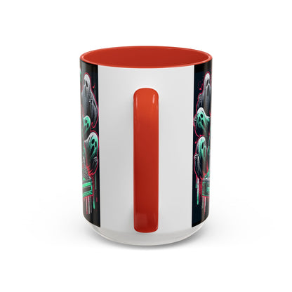Gothic Coffee Mug, Spooky Mug, Halloween Gift, Ghost-Themed Drinkware, DJ Skull Mug, Music Lover’s Mug