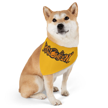 Halloween Pet Bandana Collar, Festive Dog Accessory,  Pet Costume, Trick or Treat Gear, Pumpkin Design