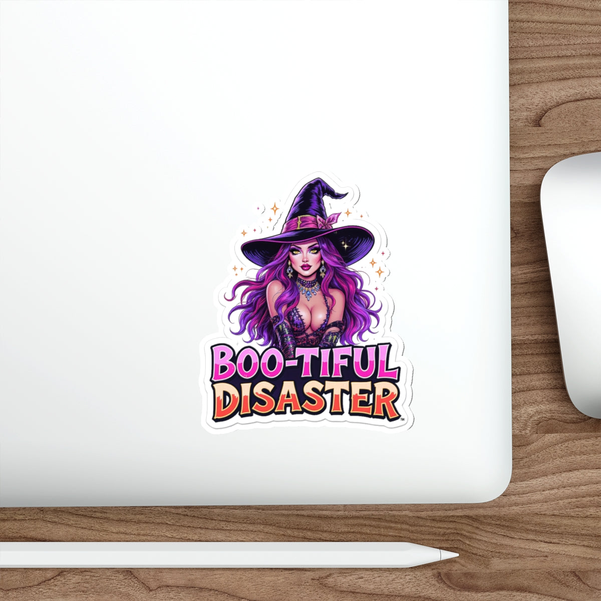 Boo-tiful Disaster Die-Cut Stickers, Halloween Decor, Witch Stickers, Spooky Gift, Laptop, Water Bottle, Home Decor