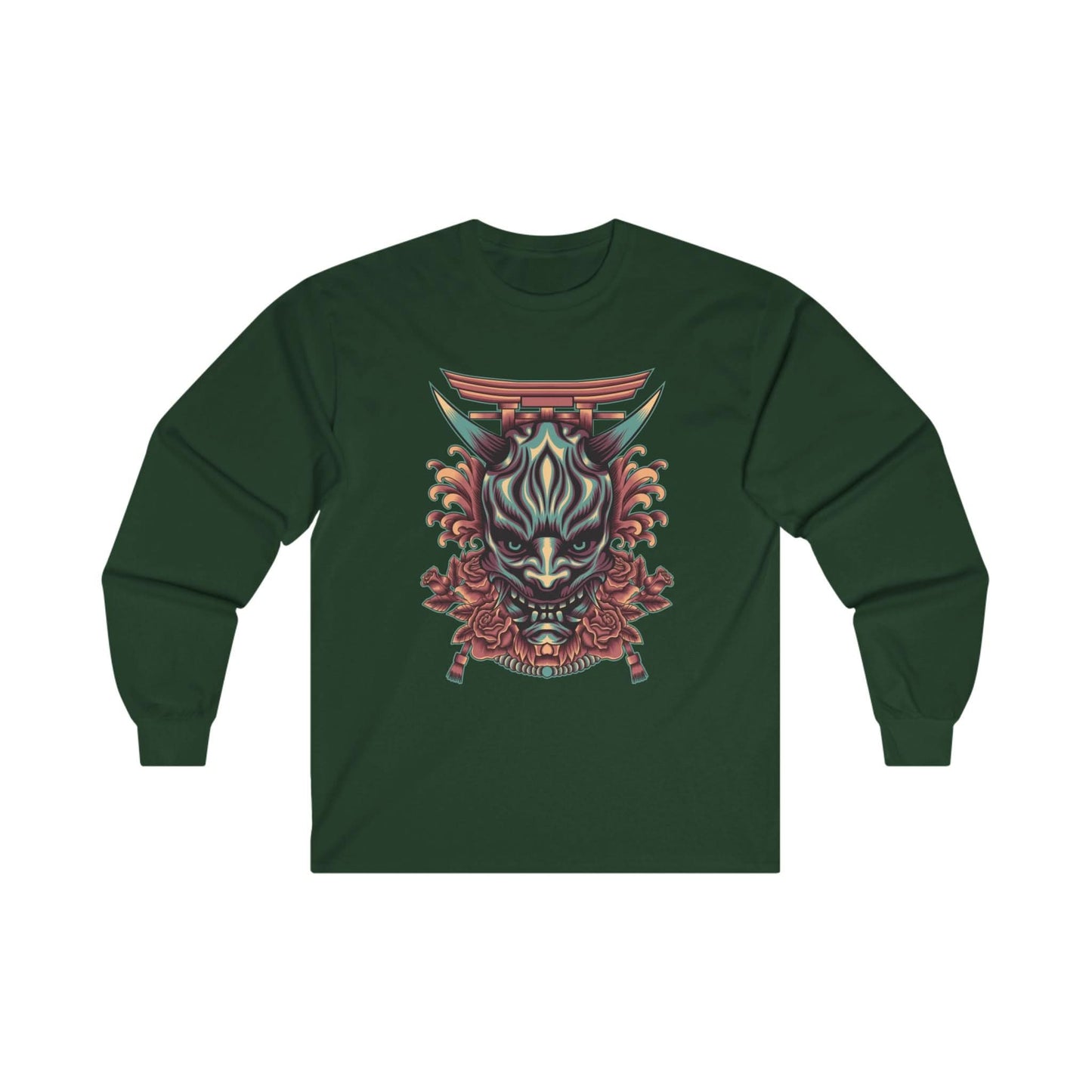 Oni Mask with Japanese Ornament - Mleem