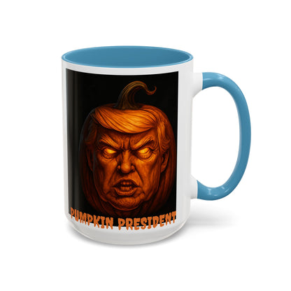 Halloween Pumpkin President Mug, Fun Gift for Coffee Lovers, Spooky Decor, Trick or Treat, Autumn Vibes, Unique Collectible