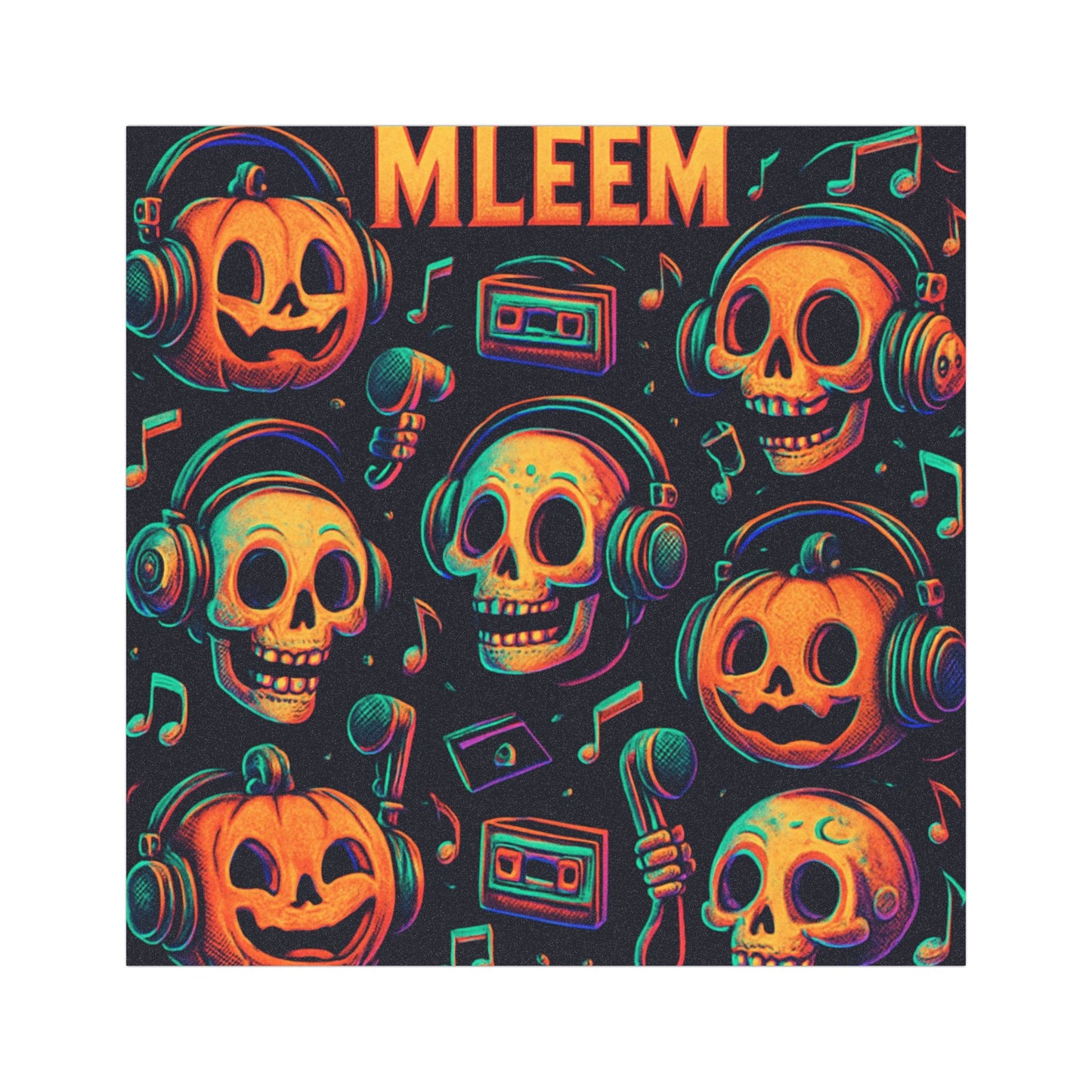 Vibrant Halloween Car Magnets, Fun Decor for Cars, Unique Gifts for Spooky Season, Skull and Pumpkin Design, Music Lover's Gift