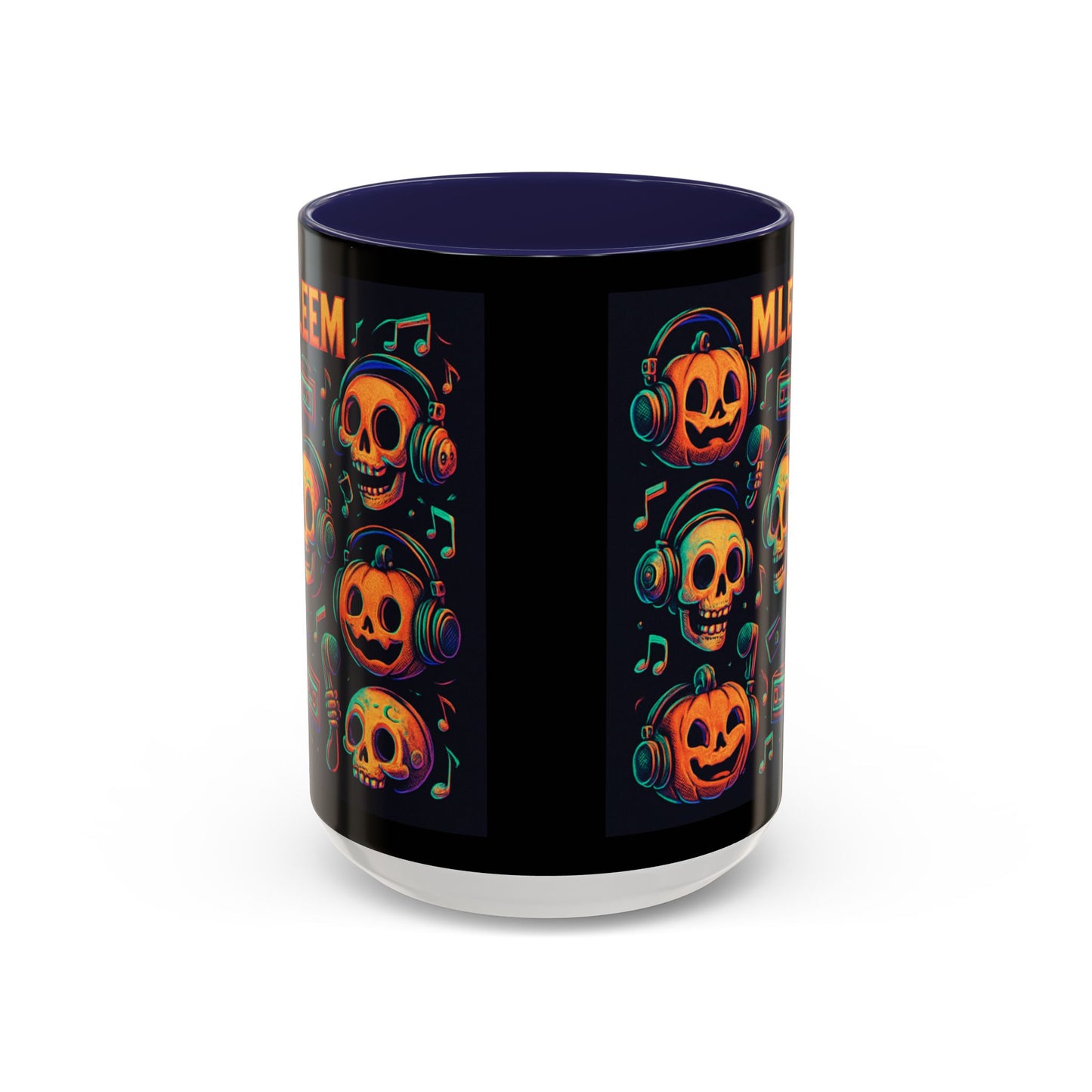 Halloween Skull Coffee Mug, Spooky Decor, Gift for Music Lovers, Pumpkin Head Mug, Halloween Party Favor