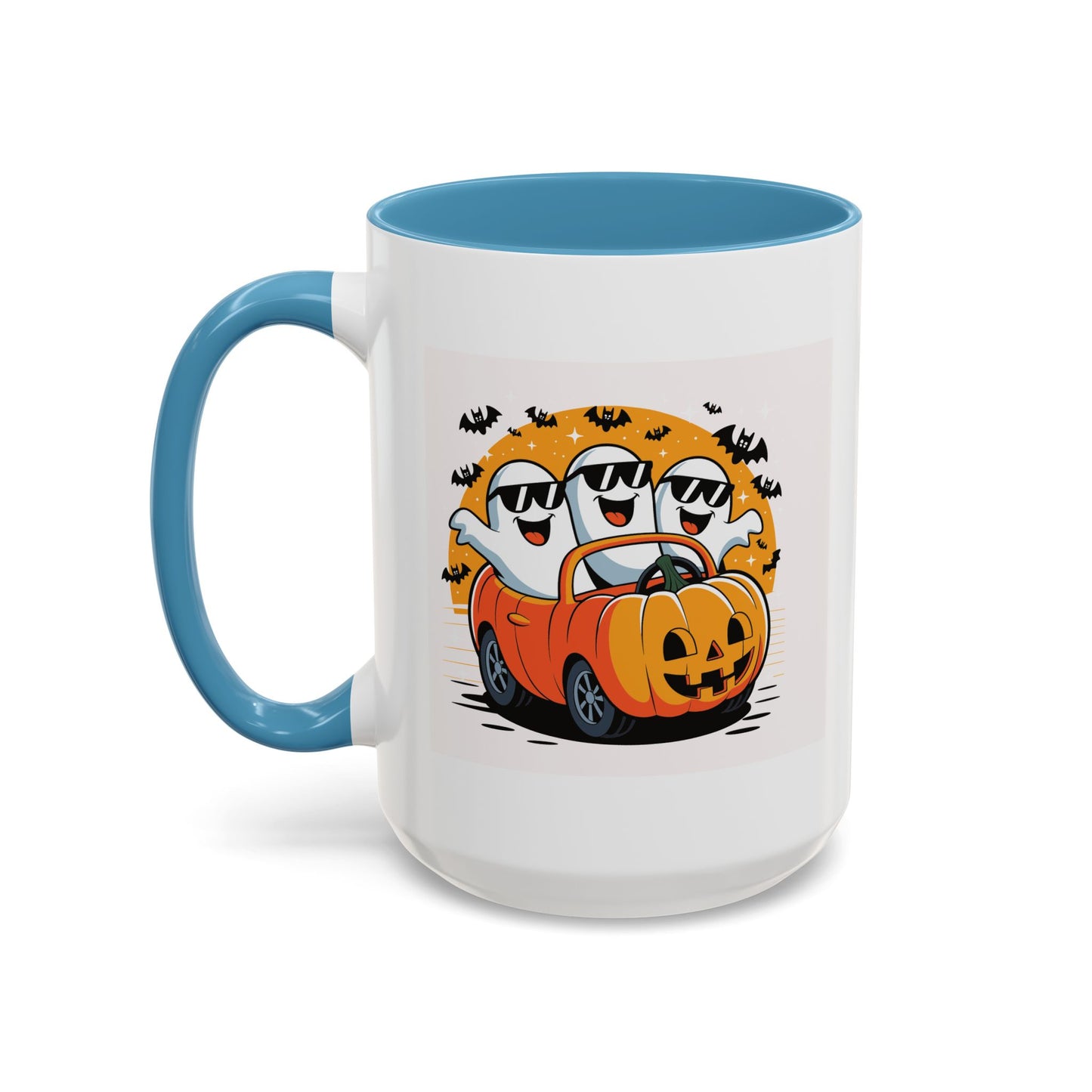 Halloween Ghost Car Coffee Mug, Spooky Mug for Fall, Pumpkin Spice Coffee Cup, Halloween Theme Drinkware, Funny Ghost Mug