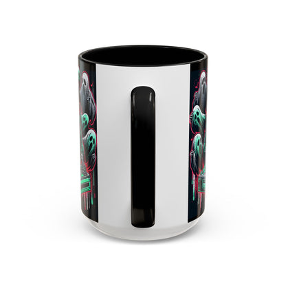 Gothic Coffee Mug, Spooky Mug, Halloween Gift, Ghost-Themed Drinkware, DJ Skull Mug, Music Lover’s Mug