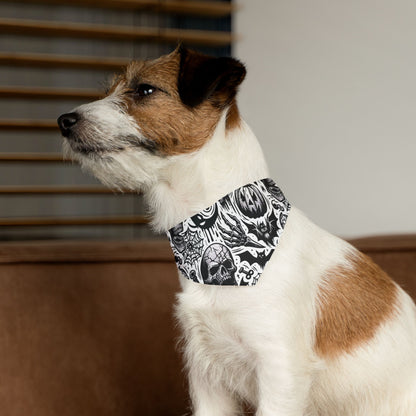 Pet Bandana Collar with Halloween Skull Design, Dog Accessory, Pet Costume, Spooky Outfit, Gift for Dog Lovers, Halloween Decor