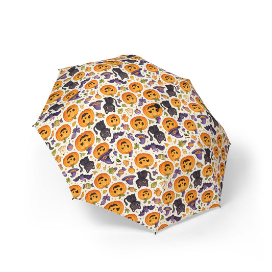 Halloween Themed Umbrella, Semi-Automatic Rain Gear, Foldable Umbrella, Gifting for Halloween, Cute Patterns, Weather Accessories