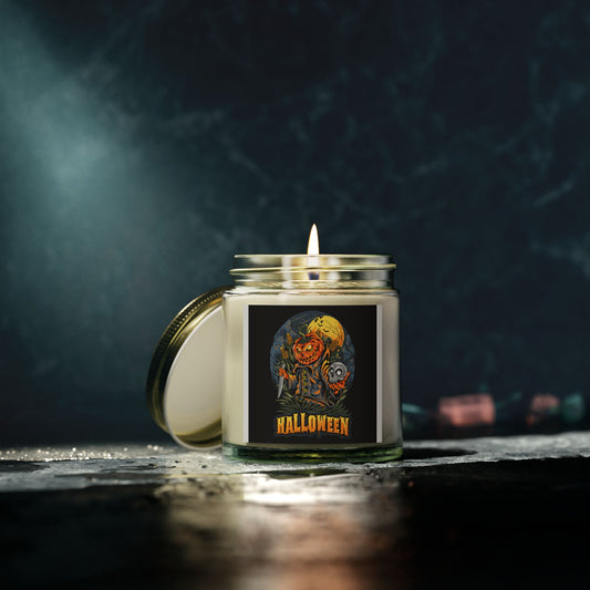 Halloween Scented Candles - Coconut Apricot Wax, Fall Decor, Spooky Room Fragrance, October Gifts, Home Ambiance
