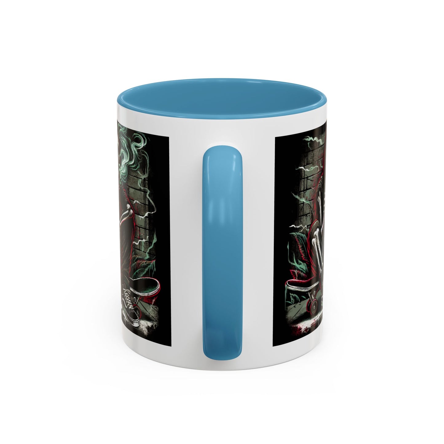 Gothic Skeleton Coffee Mug - Perfect for Halloween Decor, Gift for Skaters, Unique Drinkware, Spooky Vibe, 11 & 15oz Options