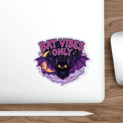 Bat Vibes Only Stickers, Cute Bat Decor, Halloween Stickers, Laptop Décor, Spooky Aesthetic, Gothic Accessories