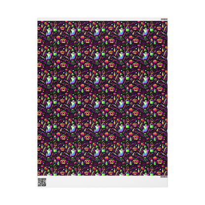 Vibrant Halloween Wrapping Paper, Colorful Gift Wrap for Birthdays, Parties, and Holidays, Unique Patterns and Designs
