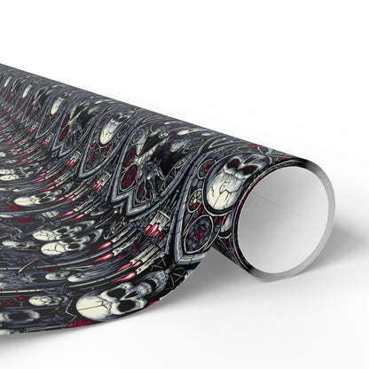 Gothic Skull Wrapping Paper - Unique Gift Wrap for Halloween, Birthdays, Parties, Celebrations, Occasions