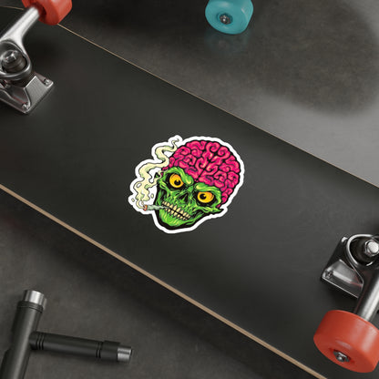 Edgy Brain Skull Die-Cut Stickers | Cool Laptop Stickers, Party Decor, Halloween Gifts, Punk Aesthetic, Unique Art Stickers