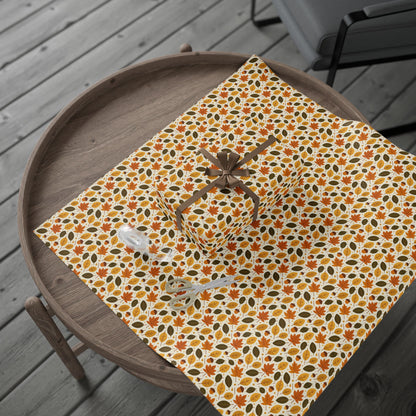Autumn-Themed Wrapping Paper, Fall Leaves Gift Wrap, Seasonal Gift Wrapping, Eco-Friendly Wrap, Thanksgiving Party Supplies
