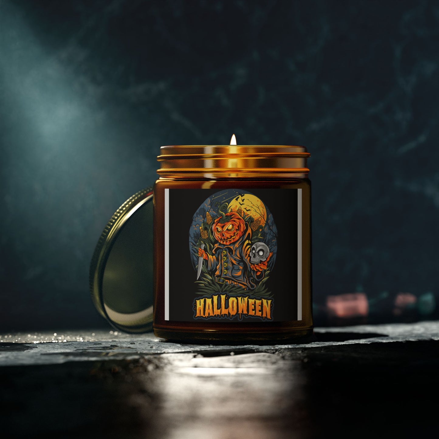 Halloween Scented Candles - Coconut Apricot Wax, Fall Decor, Spooky Room Fragrance, October Gifts, Home Ambiance