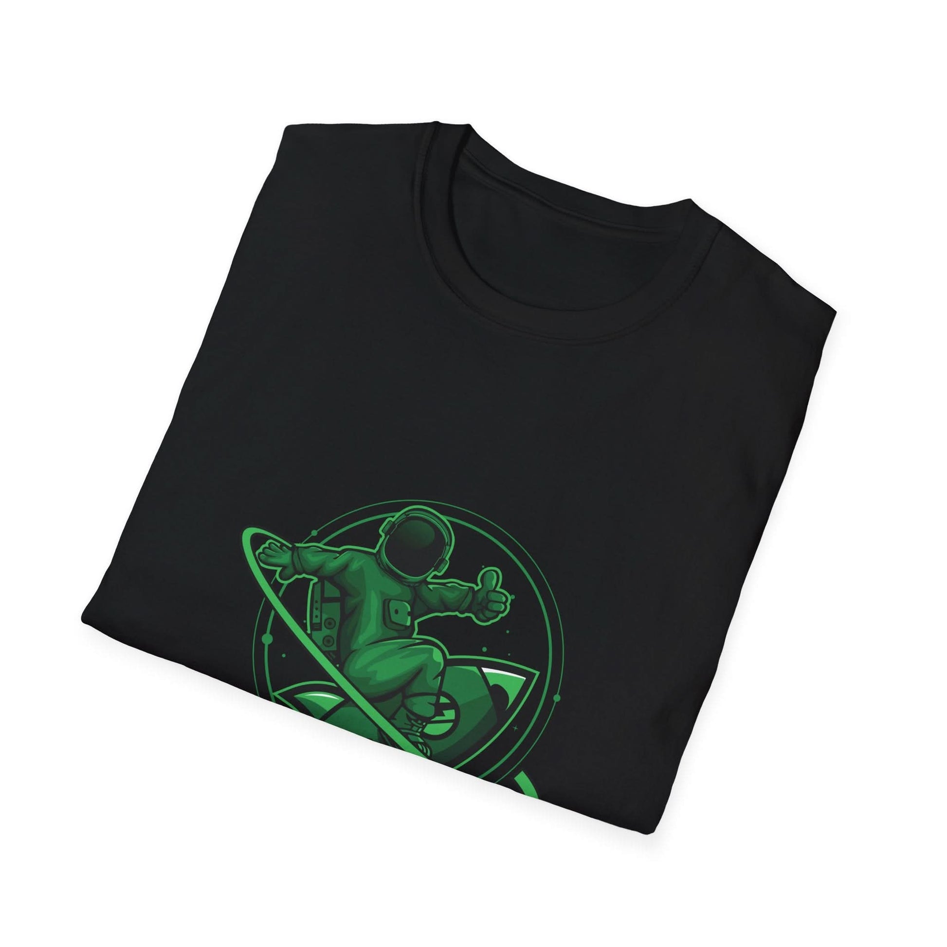 Green Astronaut Flying in Space - Mleem