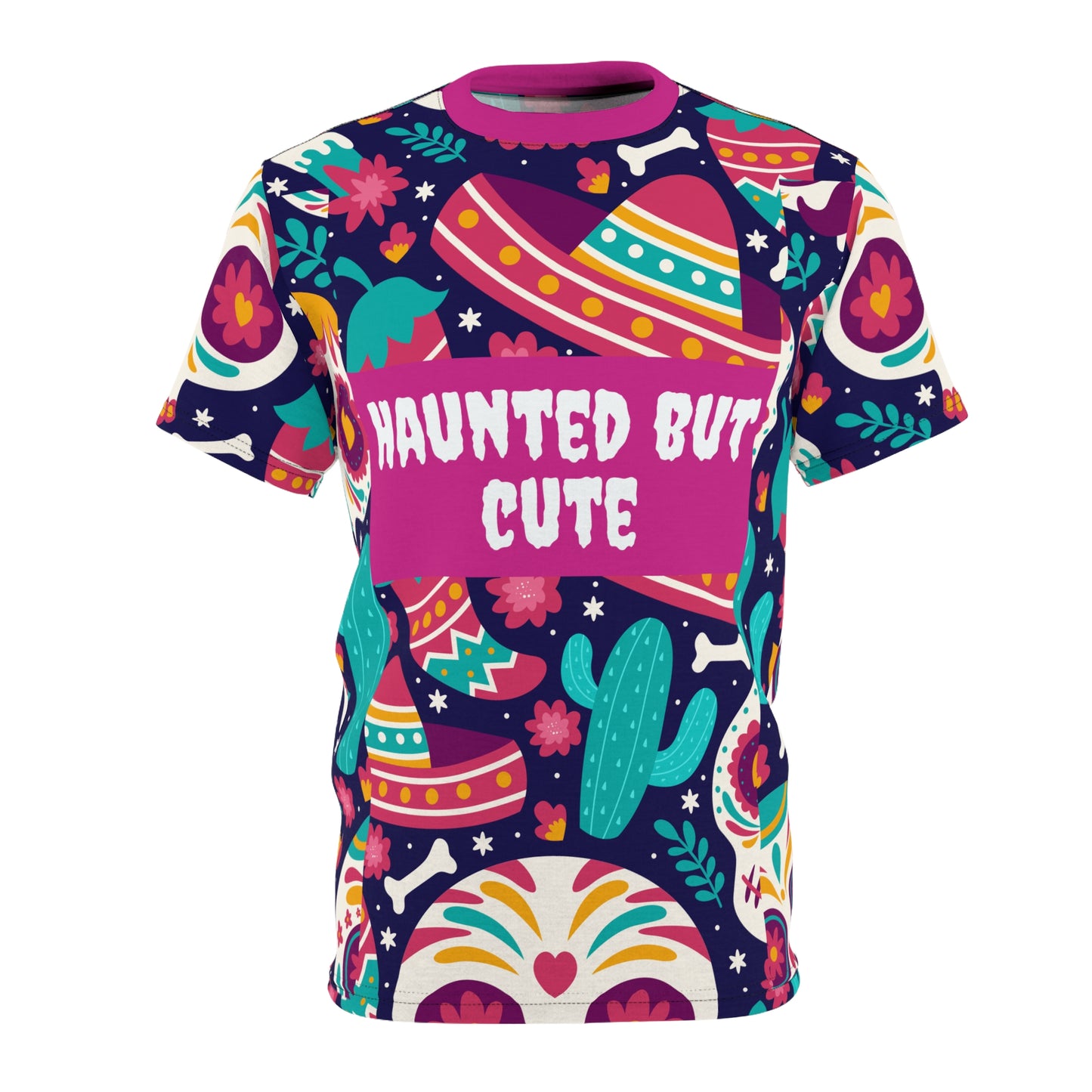 Haunted But Cute Unisex Tee | Fun Graphic Shirt for Halloween, Casual Style, Quirky Gift, Trendy Outfit, Festival Wear